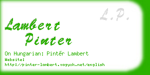 lambert pinter business card